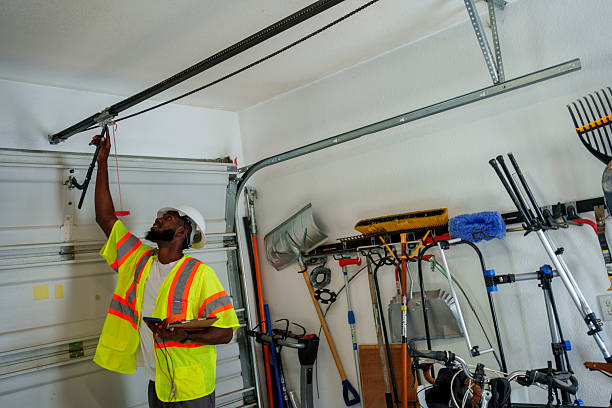 Professional Garage Door Roller Replacement technician working in Schoolcraft, MI